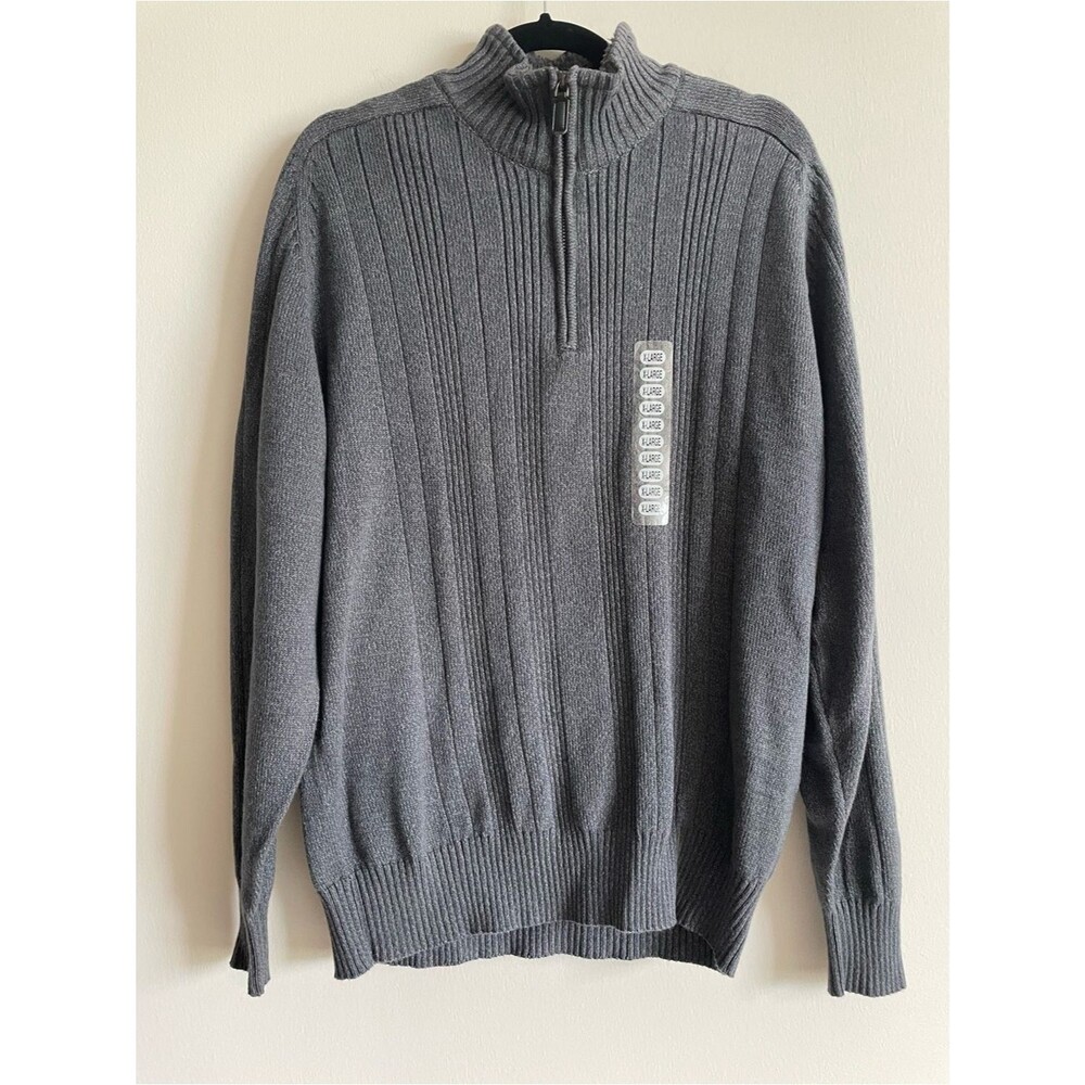 Oscar de la Renta Men's Quarter Zip Sweater Fleece Collar NWT XL